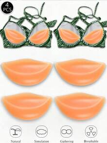 2/4 Stück ultraweiche Silikon-Brustwarzenabdeckungen, Brustverstärker-Gel-Pads für Brustlifting, rutschfeste selbstklebende Brustlifting-Pasties, Bikini-trägerlos, nahtlose Unterwäsche-Ergänzung, weiche bequeme Damen-Unterwäsche-Accessoires - Verschiedenfarbig - Übersicht 14
