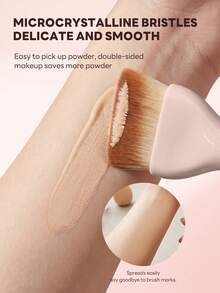 MAANGE 1 pieza Brocha de maquillaje profesional en ángulo , puede usarse como brocha para base, ultra suave, herramienta de maquillaje profesional, esencial para viajes, regalo de maquillaje. - Albaricoque - Ver 7