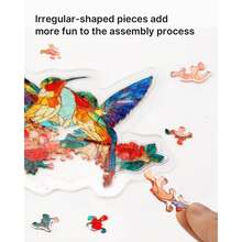 Acrylic Puzzles Suncatcher Window Hanging, 83 Pieces 7.4 Inch Sun Catcher Acrylic Puzzles Garden Decoration For Women Men Mom Birthday Gift Home Decor (Dawn Flower) - 春天的鳥兒 - 查看 6