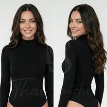 CACHARREL Suplex Bodysuit Second Skin Long Sleeve High Neck - 黑色的 - 查看 1