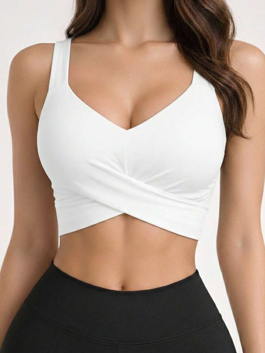 Women's Cropped Top In Spandex With Padded Cups, Super Comfortable, Summer Fashion. - Blanco 2 - Ver 1