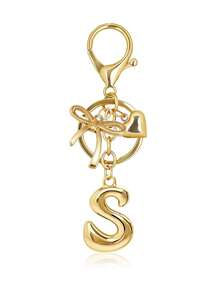 Sparkling Initial Letter Keychain With Heart And Bow Decoration, Stainless Steel Letter Key Ring For Handbags, Fashionable Alloy Keychain Ring, Bag Backpack Charm Car Key Fob, Perfect Accessory For Women's Daily Use, Couple Gift, Classic Simple Keychain, Decoration, Bag Accessory, Suitable For Friends, Family, Couples, Girlfriend, Important Gift, Holiday Souvenir - Multicolor - View 15