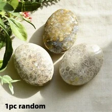 1件珊瑚碧玉凸面心形/掌心石/球體，拋光礦物標本，獨特紋理，心形裝飾，適合情人節、櫻花季、母親節和感恩節假期禮物 - 彩色 - 查看 15