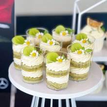 10pcs/50pcs/100pcs 100ml Straight Round Transparent Plastic Mousse Cups - Durable Clear Dessert Cups Suitable For Tiramisu, Pudding, Jelly, Cheesecake - Perfect For Weddings, Birthdays, Buffet Parties And Dessert Tables - Transparent - View 2