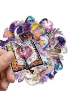 [Value Pack] Witch Style Crystal Stickers 30/60pcs, Gothic Magic Waterproof Vinyl Stickers, Dark Sweet Style Decorative Stickers, Suitable For Scrapbooks, Journals, Planners, Witch Style Decoration - A - View 4