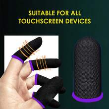 120PCS Purple Mobile Game Controller Finger Sleeve, Set, Sweat Resistant And Breathable Touch Screen Finger Sleeve - Purple - View 4