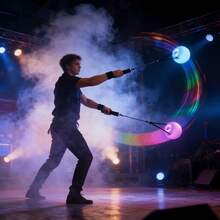 Bola de Poi con Luz LED Suave, 9 Modos de Luz Dinámica, Degradado Arcoíris, Rotación de Parpadeo de Alta Velocidad, Accesorio de Baile Brillante y Duradero, Regalo de Navidad Perfecto para Adultos, Principiantes y Artistas Profesionales - 2 unidades - Ver 2