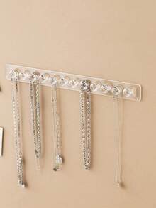 1pc Jewelry Storage Rack Necklace Bracelet Earring Hanging Rack Wall-Mounted Jewelry Holder Necklace Hanging Rack - Clear - View 1