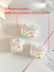 Casing Earphone Bluetooth Fashion Transparan Motif Bunga, Cocok untuk Casing Earphone Bluetooth Fashion Transparan Motif Bunga, Cocok untuk S4, Casing Pelindung Apple Wireless Bluetooth Earphone Shell Glossy Pro2 Full Coverage Pods31/2/3 Generation Protective Case Pro Shockproof Soft Shell - MultiWarna - View 4
