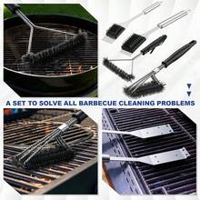 Barbecue Brush And Scraper, Heavy-Duty Multi-Purpose Cleaning Tool With Steel Wire Brush Head, Suitable For Gas Grills And Charcoal Grills - Multicolor - View 4