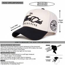 1 件 The Mare Club Collective 男士卡车司机帽，刺绣字母图案棒球帽，街头时尚五片帽，户外防晒，适合春秋旅行、海滩度假休闲 - 彩色 - 查看 2