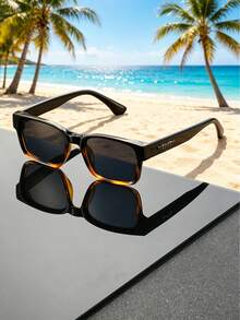 1pc Minimalist Casual Sunglasses, UV400, Unisex Sunglasses, Suitable For Commuting, Travel, Beach And Vacation - Multicolor - View 3