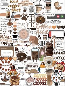50pcs Coffee Lover Stickers, Humorous Coffee Quotes Stickers, Easy To Apply And Remove, PVC Waterproof Self-Adhesive Stickers, Suitable For Journals, Scrapbooks, Laptops, Water Bottles & Coffee Enthusiasts - 1 Set - View 11