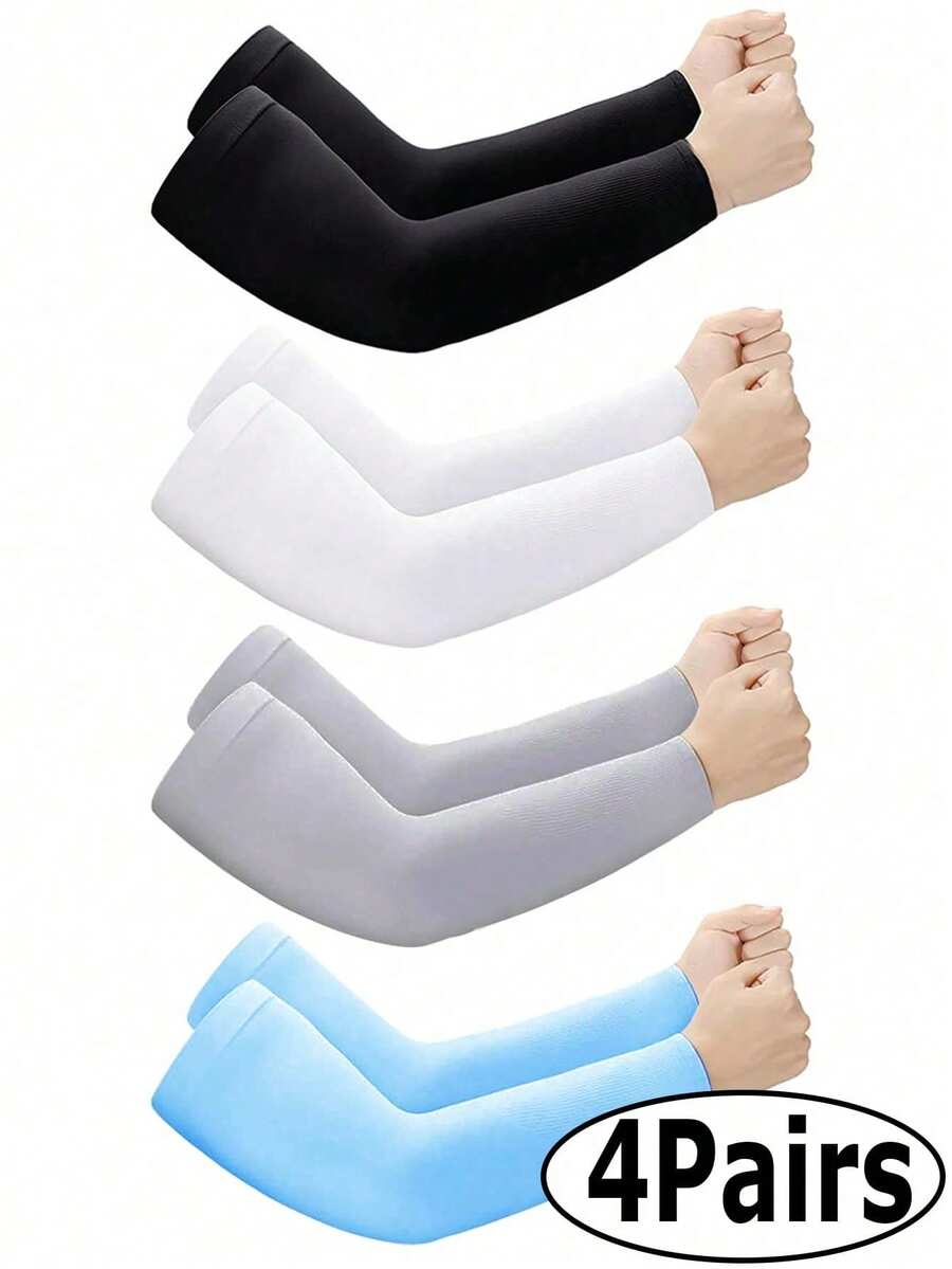 1 Pair/4 Pairs Unisex Sun Protection Arm Sleeves, Tattoo Cover UV Protection UPF50+ Cooling Sports Arm Sleeves - Multicolor - View 1
