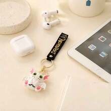 MINISO How To Train Your Dragon White Dragon Keychain, Cute Dragon Mini Figure Bag Charm With Black Letter Strap & Metal Key Ring, Backpack Purse Accessory, Back To School Gift - Style 1 - View 4
