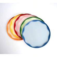 Platos de cena de bloque de color, platos desechables de 10.5 pulgadas en varios colores por, perfectos para cumpleaos, da festivo, cenas y alojamiento diario azul - Azul - Ver 3