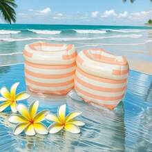 2pcs Inflatable PVC Arm Floats, Striped Swimming Pool Rings, Suitable For Adults Men And Women, For Water Sports Learning, Swimming Training, Summer Beach Party - Multicolor - View 15