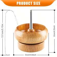 Bead Bowl, Beading Tool, Suitable For Rapid Threading - Perfect For Bead Makers, Jewelry Manufacturers And Designers - Wooden Bowl With Large Eye Needles - Saves Time And Efficiently Loads Seed Beads - Beaded Bowl Set - View 6