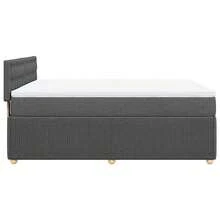 Joinmee Sommier à lattes de lit avec matelas Gris foncé 140x200cm Tissu - Gris - Voir 6