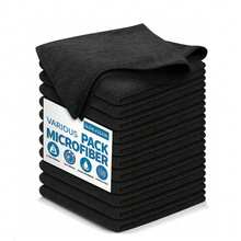 Multifunctional Double-Sided Microfiber Towel, Super Absorbent Quick-Drying, Lint-Free, Scratch-Resistant, Cleaning Cloth, Black Thick Towel Suitable For Car Washing Detail Treatment, Pet Bathing, Kitchen Bathroom Furniture Floor Cleaning, Durable And Reusable, Washable Multi-Pack Cleaning Supplies, Suitable For Daily Home And Car Maintenance - Black - View 4