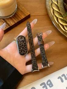 Smart Watch Band, Soft And Lightweight For Women, Compatible With Xiaomi 8/9/10, Fashionable Breathable Quick-Release Design, Elegant Luxury Feel - Dark Brown - View 6