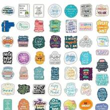 100pcs Positive Inspirational Quotes Stickers, Motivational Sayings Waterproof Vinyl Stickers, Suitable For Laptop, Water Bottle, Scrapbook, Journal, Self-Care Decoration Aesthetic Stickers - A - View 4
