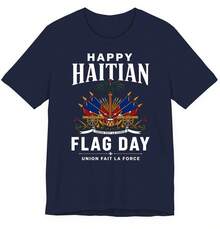 Camiseta del Día de la Bandera Haitiana |   Camiseta con el Escudo de Armas de Haití |   Camiseta Union Fait La Force |   Ropa Orgullo Haitiano |   Regalo cultural de Haití - Negro (Solo disponible en blanco y negro) - Ver 1