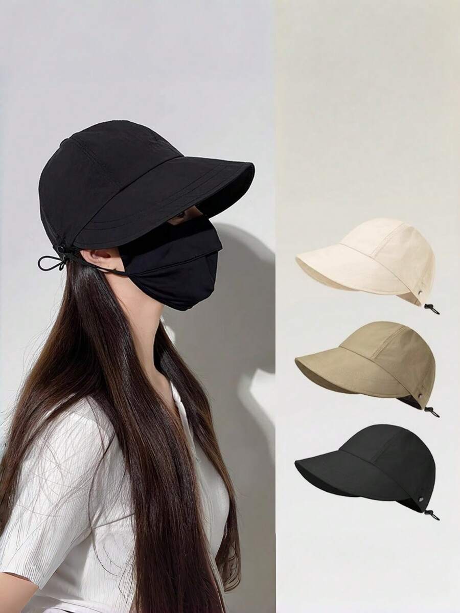 1件女用遮陽帽,可折疊,寬邊設計,適合海灘防曬和戶外運動,快乾防水水桶帽 - 多色 - 查看 1