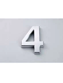 1pc 0-9 Self-Adhesive Durable Door Number Plate, Business Style Silver High-Gloss 3D Detailed Signage Suitable For Hotels, Mailboxes - House Number - View 18