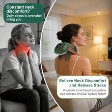 USB Rechargeable Neck And Shoulder Heating Massager, Electric Massage Device, Portable Acupressure Neck Shoulder Back Massager, Trapezius Muscle Massager, Human Hand Simulation Design, Deep Kneading Massage For Shoulders And Legs - Multicolor - View 6
