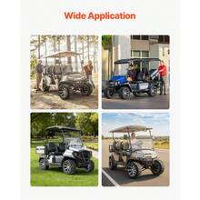 Golf Cart Wheels, 12" 20x10-12 Black Aluminum Alloy Golf Cart Tires And Wheels Combo (Set Of 4) Fit Club Car, EZGO, Yamaha, 4 Ply Rubber 4-Lug Lawn Mower Tires & Rims, 800 Lbs Load, All-Terrain - 12" 20x10-12 - 查看 7