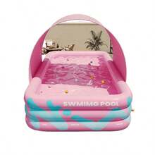 3-Layer Anti-Burst Thickened Inflatable Swimming Pool, Large Capacity Outdoor Backyard Water Play Pool, Easily Create Summer Water Park (Single Swimming Pool) - Vitality Powder - View 3
