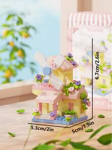 Spring Breeze Store Building Block Set, DIY Greenhouse Model, Stress Relief Building Blocks, Assembly Blocks, Creative Desktop Display Art Decoration, Suitable For Small Gifts And Parties. Halloween, Christmas, Back To School Season, Multiple Holiday Gifts - Multicolor - View 17