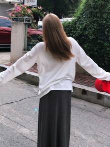 Y6Y 韓式慵懶風灰色女款長裙 2025新款休閒寬鬆顯年輕復古裙 黑色 - 黑色 - 查看 4