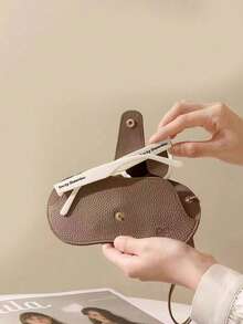 1pc Portable Summer Fashion Glasses Storage Pouch With Hook Protective Case - Multicolor - View 3