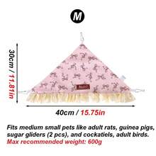 1 chiếc võng treo tam giác cho thú cưng nhỏ mùa hè, viền bèo nhún, họa tiết lá xanh, giường ngủ treo có móc, tổ nghỉ ngơi ấm cúng cho chuột lang, chuột hamster và các loài thú cưng nhỏ khác - Xem 14