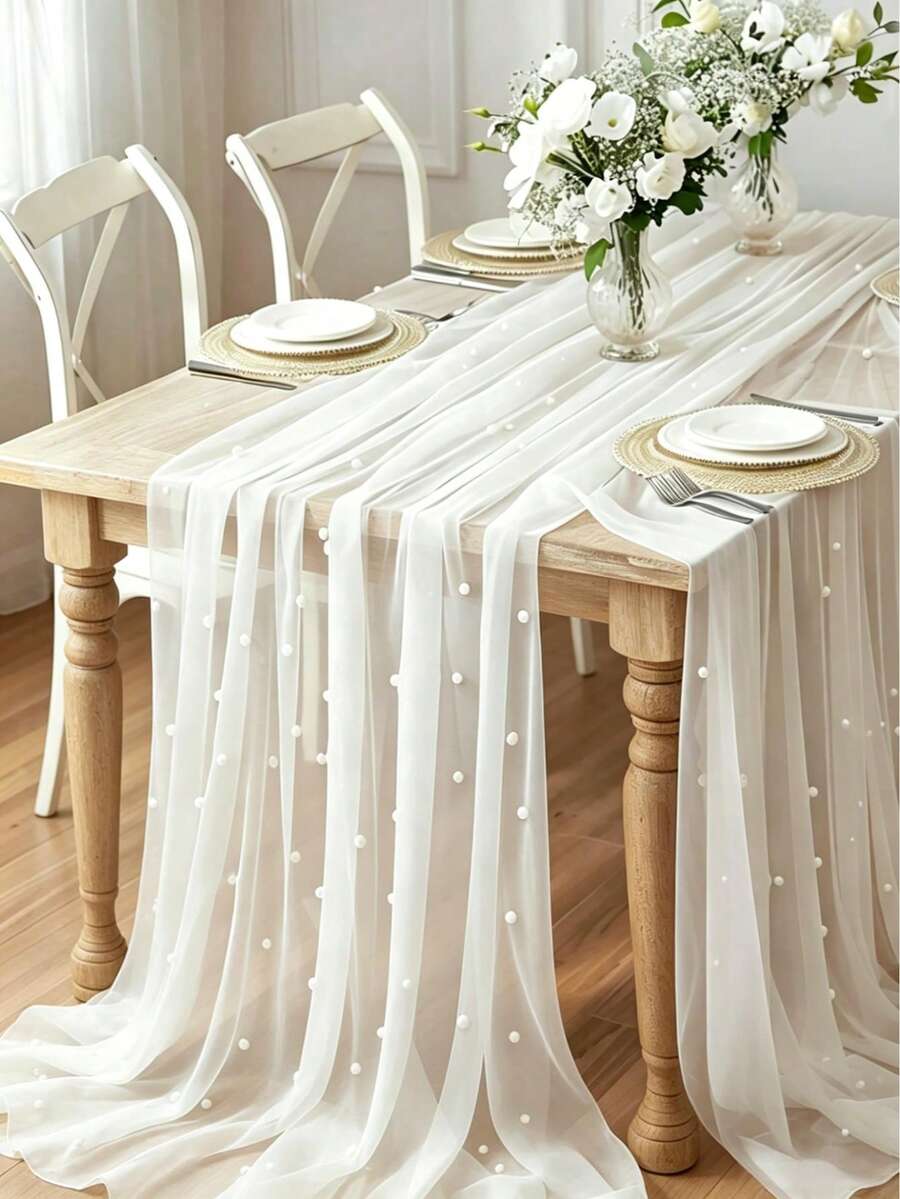 1 chiếc khăn trải bàn lưới ngọc trai trắng, cờ bàn sinh nhật, khăn trải bàn cưới voan mỏng ngọc trai trắng, phông nền tiệc, khăn trải bàn trang trí sinh nhật, đồ dùng tiệc sinh nhật, quà tặng sinh nhật, quà tặng tiệc, phụ kiện đám cưới, trang trí cổng cưới, cho bé gái, tiệc mừng em bé sắp chào đời, tiệc tiết lộ giới tính, tiệc chia tay độc thân, trang trí nhà, trang trí phòng, khăn phủ bàn bếp, đạo cụ chụp ảnh