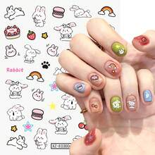 2/1 Folhas de Autocolantes para Arte de Unhas com Gato Fofo & Coelho Feliz - Gato Siamês, Gato Azul, Gato Laranja, Coelho, Estrela, Coração, Bolo, Peixe, Morango, Decalques de Unhas com Design Brincalhão, Suprimentos de Unhas com Animais Adoráveis em Estilo Japonês - Adequado para DIY & Decoração de Unhas - Multicolorido - Ver 13