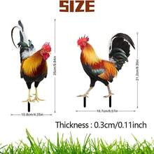 3D Acrylic Rooster Garden Outdoor Decor Creative Yard Ground Stake - B - View 5