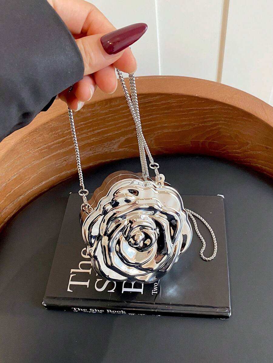 New Acrylic Mini Bag Fashion Evening Bag Chain Shoulder Crossbody Bag - Silver - View 1