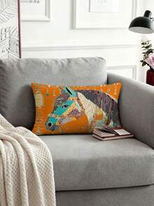2 buah, Sarung Bantal Motif Balap Kuda yang Modis & Nyaman, Resleting Tersembunyi, Tanpa Isi, Cocok untuk Dekorasi Rumah, Dekorasi Ruang Tamu, Sarung Bantal, Sarung Bantalan, Bantal Dekoratif Sofa, Sarung Tikar, Bantal Lembut. - MultiWarna - View 6