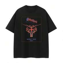 1 Piece Of Custom American Style Short Sleeve T-Shirt For Men And Women, Summer Couple Clothing, High-End Niche Brand, 180g 100% Cotton. - 黑色 - 查看 1