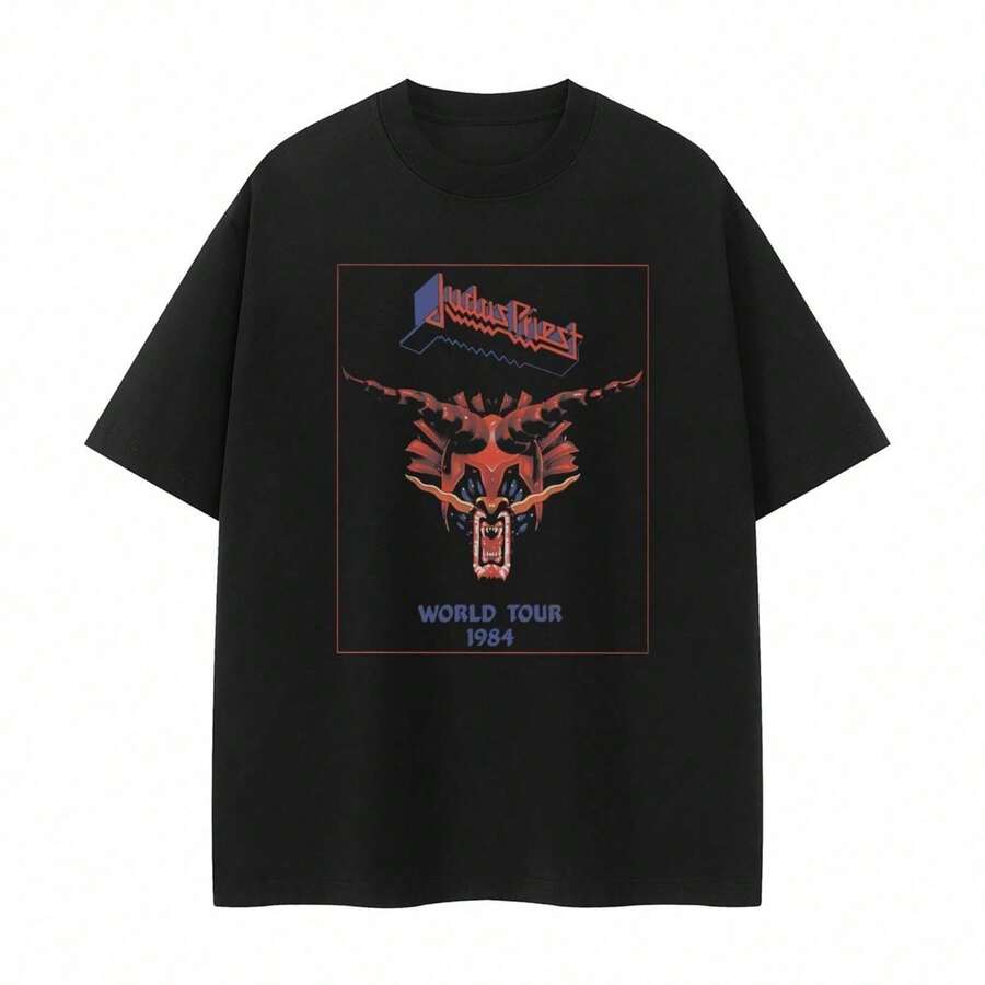 1 Piece Of Custom American Style Short Sleeve T-Shirt For Men And Women, Summer Couple Clothing, High-End Niche Brand, 180g 100% Cotton. - 黑色 - 查看 1