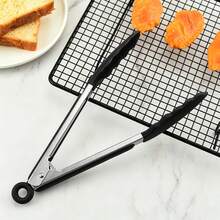 Schwarzes 3-stöckiges Kühlregal aus Kohlenstoffstahl mit hitzebeständigen Lebensmittelzangen, rostfreies stapelbares Backkühlblech, leicht zu reinigen, platzsparendes stapelbares Design, geeignet zum Backen, Braten, Grillen, Küchenzubehör für Zuhause - Schwarz - Übersicht 5