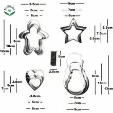 NewlineNY - Juego de moldes para galletas, acero inoxidable, 13 piezas, molde para galletas, cortador de galletas, hombre, estrella, corazn, mueco de nieve y una cuchilla cortadora - 13 piezas - Ver 5