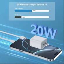 20W PD 3.0 Fast Charging Kit, US Standard USB-C Power Adapter Plug, Compatible With IPhone Series/Earphones/Laptops/Phones, Mini Fast Charging Adapter, High Output Power - US A Type Plug(110-127V) - View 2