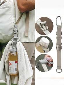 Adjustable Plastic Buckle And Lock Packing Strap, Multi-Functional Light Gray Nylon Material, For Securing Water Bottles And Jackets - Multicolor - View 3
