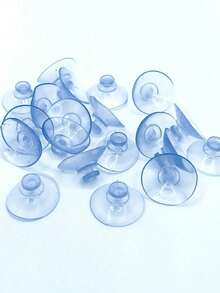 5pcs Clear PVC Suction Cups With Strong Adhesive Grip, Multipurpose Bathroom Wall Hooks Organizers For Car Windshield, Kitchen, Home Storage And Decoration - Clear - View 5