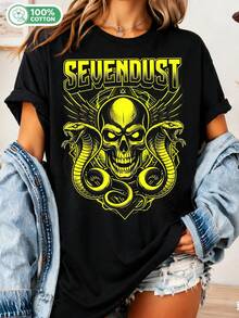 Vintage Sevendust T-Shirt, Metal Band Tee, Retro Rocker Apparel, "Home Album Animosity Denial" Graphic Design, Unisex, Concert Gift. - 黑色 - 查看 1