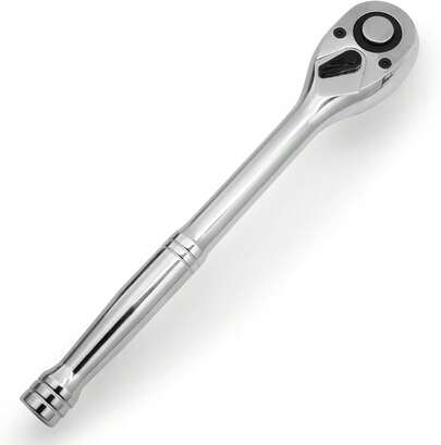 HARSKIYER 1/4 Inch Drive Ratchet Wrench, 72-Tooth Quick-Release Reversible Wrench, Chrome Vanadium Steel Wrench Tool, 5.8 Inch Length Full Polished Handle